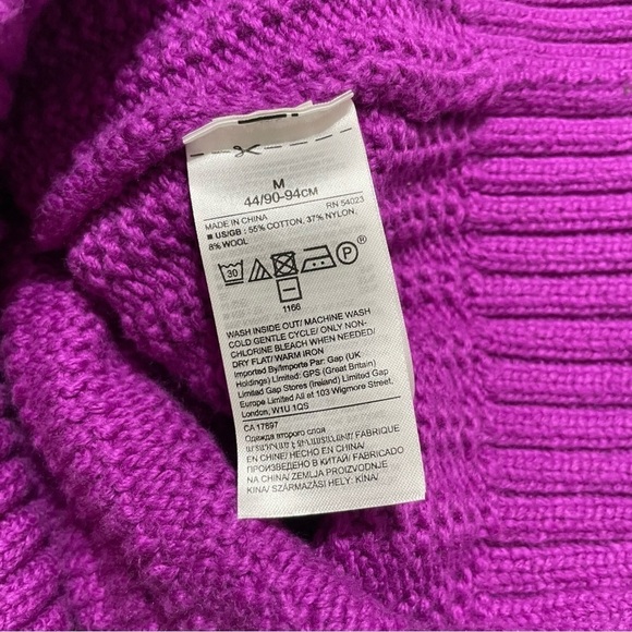 Banana Republic Magenta Ribbed Turtleneck Sweater Dress Women’s Medium - Picture 9 of 11